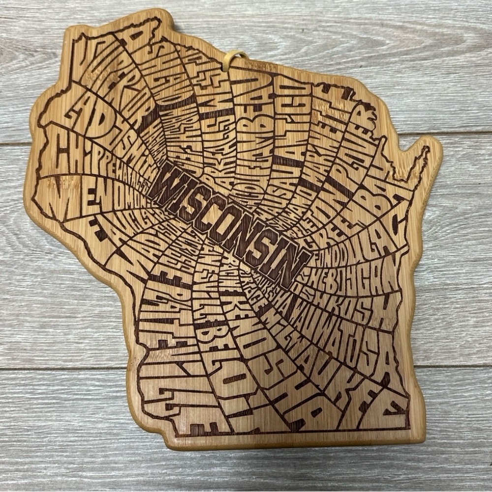 Totally Bamboo A Spin Around Wisconsin Laser-Etched Cutting And Serving Board
